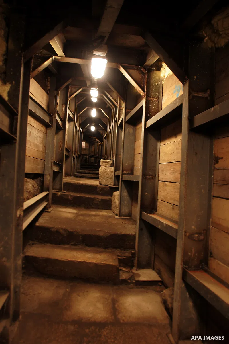 A picture taken on January 25, 2011 shows the controversial 600-metre tunnel, originally built as a drainage channel during the Second Temple period, which starts at a site near the flashpoint Al-Aqsa mosque compound ins...