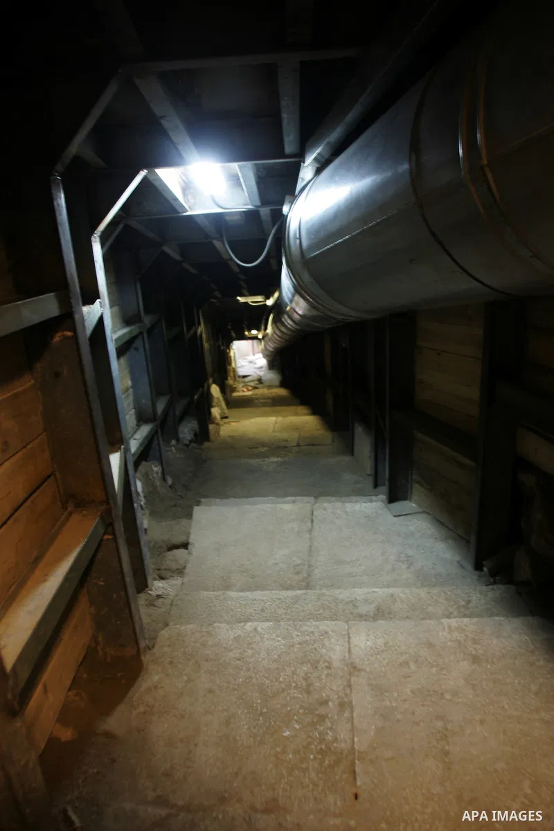 A picture taken on January 25, 2011 shows the controversial 600-metre tunnel, originally built as a drainage channel during the Second Temple period, which starts at a site near the flashpoint Al-Aqsa mosque compound ins...