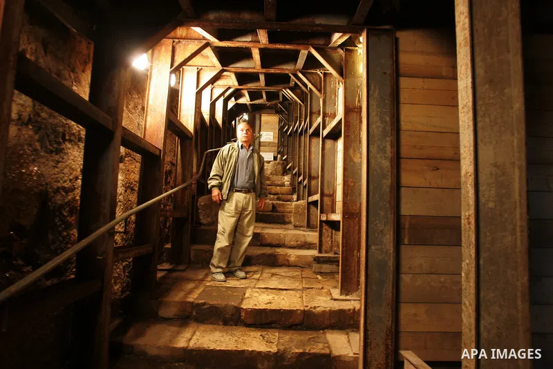 A picture taken on January 25, 2011 shows the controversial 600-metre tunnel, originally built as a drainage channel during the Second Temple period, which starts at a site near the flashpoint Al-Aqsa mosque compound ins...