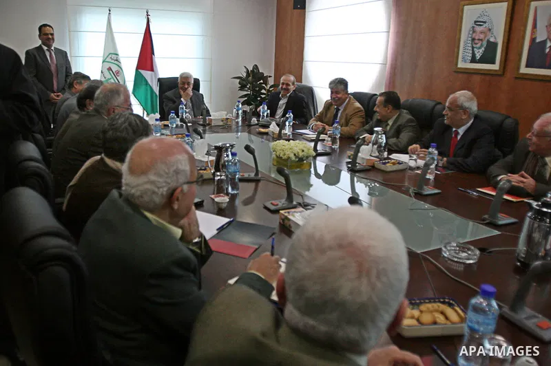 Palestinian President Mahmoud Abbas attends a Palestinian Liberation Organization (PLO) executive committee meeting in the West Bank city of Ramallah, on Jan. 26, 2011. The meeting was to discuss the leaking of documents...