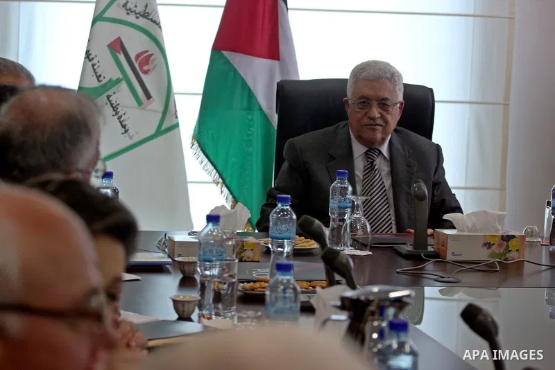 Palestinian President Mahmoud Abbas attends a Palestinian Liberation Organization (PLO) executive committee meeting in the West Bank city of Ramallah, on Jan. 26, 2011. The meeting was to discuss the leaking of documents...