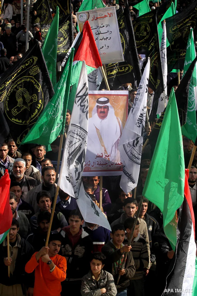 Palestinians protest against Palestinian President Mahmoud Abbas and his government following a recent broadcast by Al-Jazeera reportedly linking him to making broad concessions to Israel in peace talks, in Gaza city, Fr...