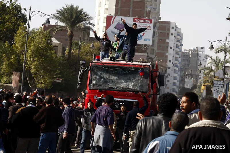 Egyptian demonstrators take part in an anti-government protest in Cairo, capital of Egypt, on Friday, Jan. 28, 2011. Photo by Karam Nasser