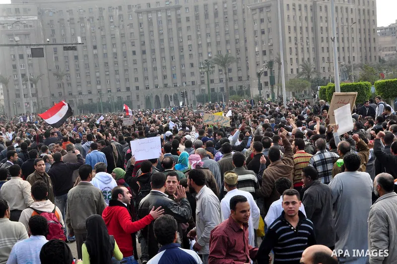Anti-government protesters demonstrate against president Hosni Mubarak regime in Tahrir, or Liberation Square in Cairo, Egypt, Jan. 30, 2011. Photo by Ahmed Asad