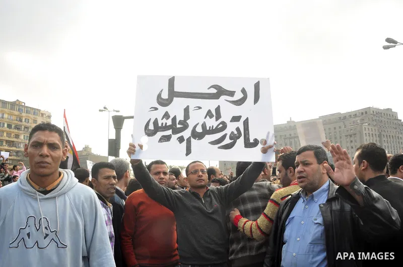 Anti-government protesters demonstrate against president Hosni Mubarak regime in Tahrir, or Liberation Square in Cairo, Egypt, Jan. 30, 2011. Photo by Ahmed Asad