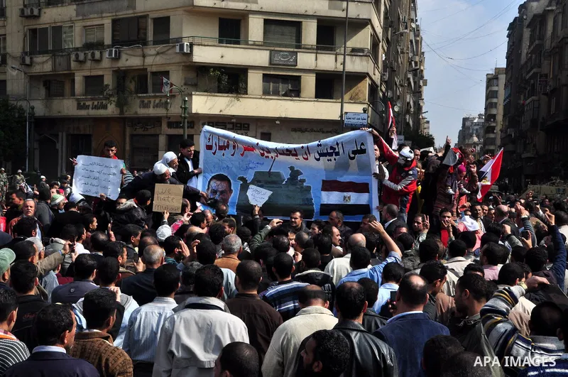 Anti-government protesters demonstrate against president Hosni Mubarak regime in Tahrir, or Liberation Square in Cairo, Egypt, Jan. 30, 2011. Photo by Ahmed Asad