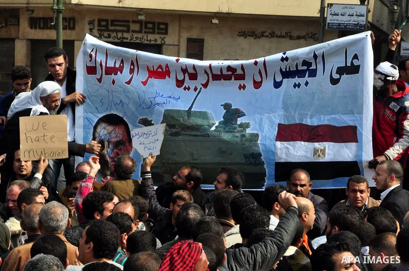 Anti-government protesters demonstrate against president Hosni Mubarak regime in Tahrir, or Liberation Square in Cairo, Egypt, Jan. 30, 2011. Photo by Ahmed Asad