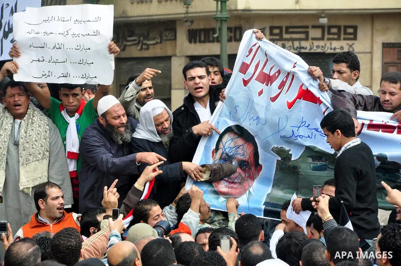 Anti-government protesters demonstrate against president Hosni Mubarak regime in Tahrir, or Liberation Square in Cairo, Egypt, Jan. 30, 2011. Photo by Ahmed Asad