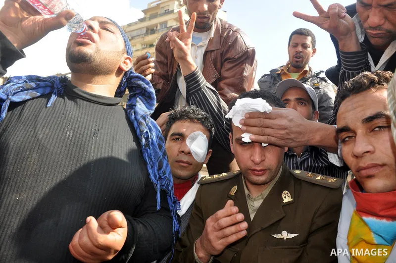 Anti-government protesters demonstrate against president Hosni Mubarak regime in Tahrir, or Liberation Square in Cairo, Egypt, Jan. 30, 2011. Photo by Ahmed Asad