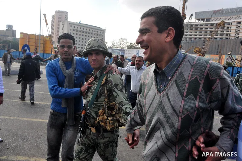 Anti-government protesters demonstrate against president Hosni Mubarak regime in Tahrir, or Liberation Square in Cairo, Egypt, Jan. 30, 2011. Photo by Ahmed Asad