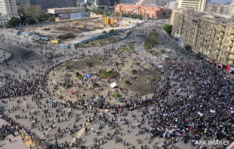 Anti-government protesters demonstrate against president Hosni Mubarak regime in Tahrir, or Liberation Square in Cairo, Egypt, Jan. 31, 2011. Photo by Ahmed Asad