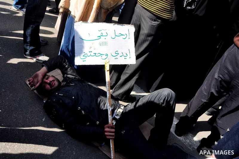 Anti-government protesters demonstrate against president Hosni Mubarak regime in Tahrir, or Liberation Square in Cairo, Egypt, Jan. 31, 2011. Photo by Ahmed Asad