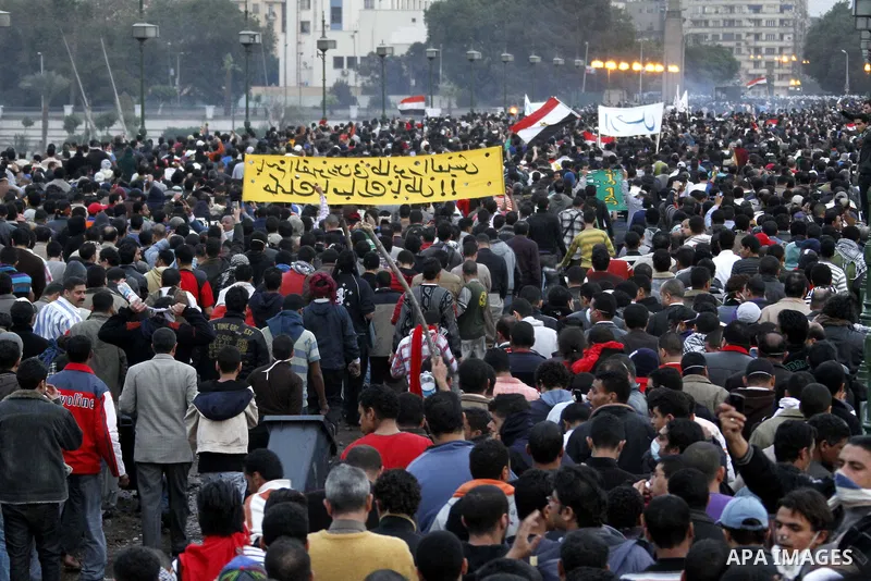 Anti-government protesters demonstrate against president Hosni Mubarak regime in Tahrir, or Liberation Square in Cairo, Egypt, Jan. 29, 2011. Photo by Karam Nasser