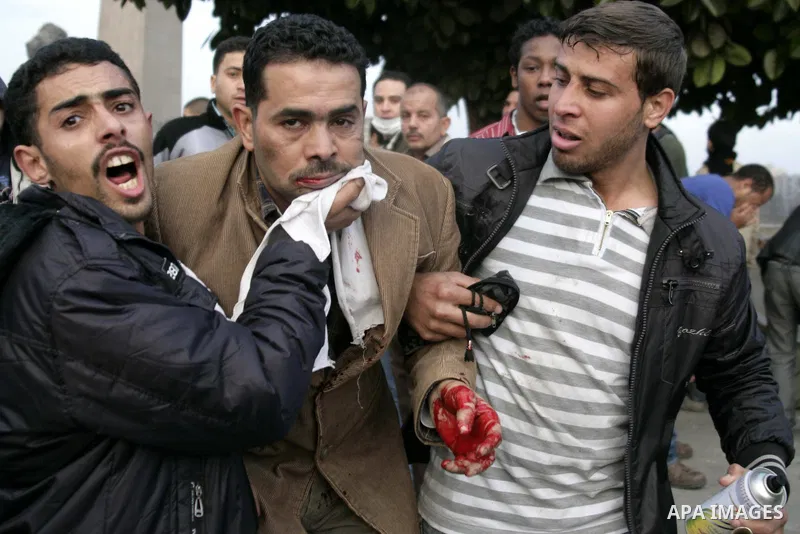 Anti-government protesters demonstrate against president Hosni Mubarak regime in Tahrir, or Liberation Square in Cairo, Egypt, Jan. 29, 2011. Photo by Karam Nasser