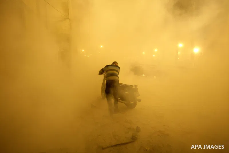 Egyptian policemen fire tear gas canisters towards anti-government protesters during a demonstration against president Hosni Mubarak regime in Tahrir, or Liberation Square in Cairo, Egypt, Jan. 29, 2011. Photo by Karam N...