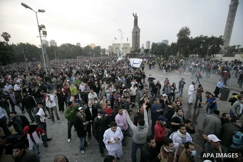 Anti-government protesters demonstrate against president Hosni Mubarak regime in Tahrir, or Liberation Square in Cairo, Egypt, Jan. 29, 2011. Photo by Karam Nasser