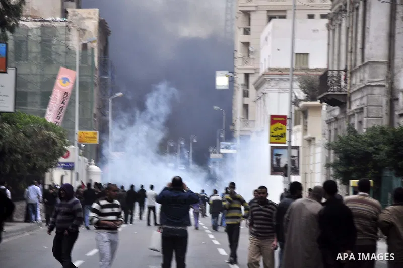 Anti-government demonstrators march in Alexandria, Egypt, Jan. 28, 2011. Egyptian President Hosni Mubarak defied a quarter-million protesters demanding he step down immediately, announcing he would serve out the last mon...