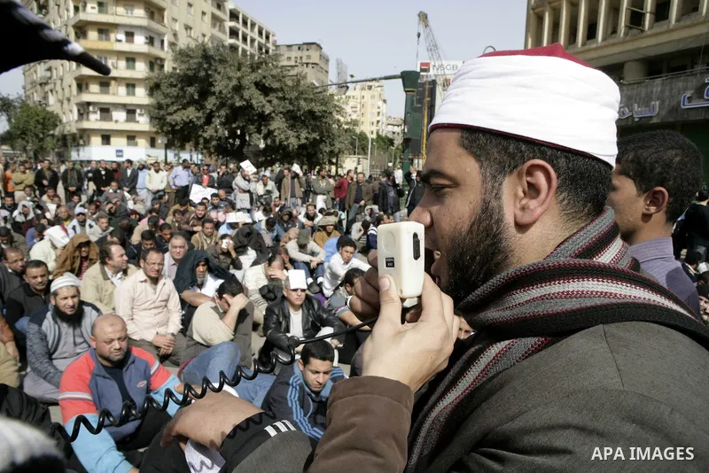 Protestors gather at Tahrir Square, Cairo, Egypt, Feb. 4, 2011. Egyptian minister of Health said Friday that about five thousand people have been injured since Jan. 25, and eight have been killed in clashes between prote...