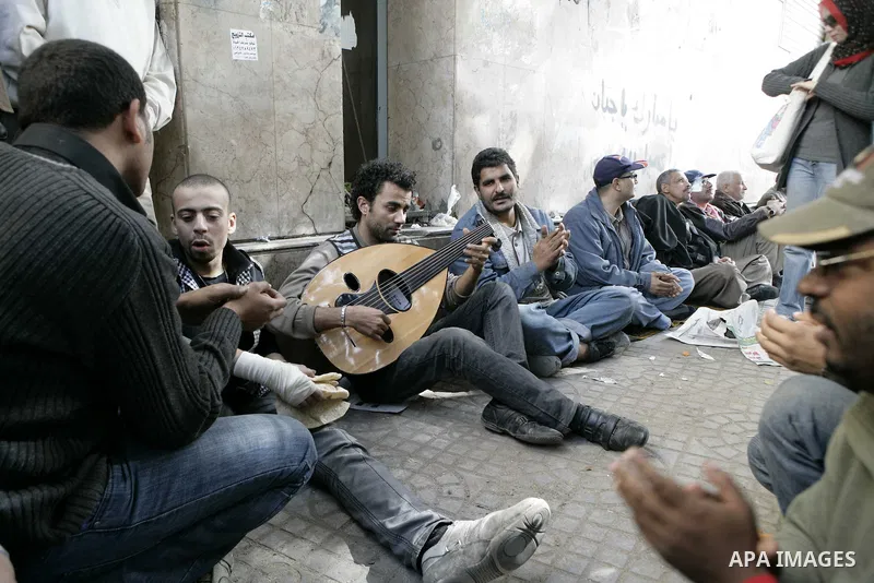 Protestors gather at Tahrir Square, Cairo, Egypt, Feb. 4, 2011. Egyptian minister of Health said Friday that about five thousand people have been injured since Jan. 25, and eight have been killed in clashes between prote...