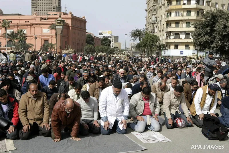 Protestors gather at Tahrir Square, Cairo, Egypt, Feb. 4, 2011. Egyptian minister of Health said Friday that about five thousand people have been injured since Jan. 25, and eight have been killed in clashes between prote...