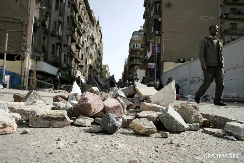 Protestors gather at Tahrir Square, Cairo, Egypt, Feb. 4, 2011. Egyptian minister of Health said Friday that about five thousand people have been injured since Jan. 25, and eight have been killed in clashes between prote...