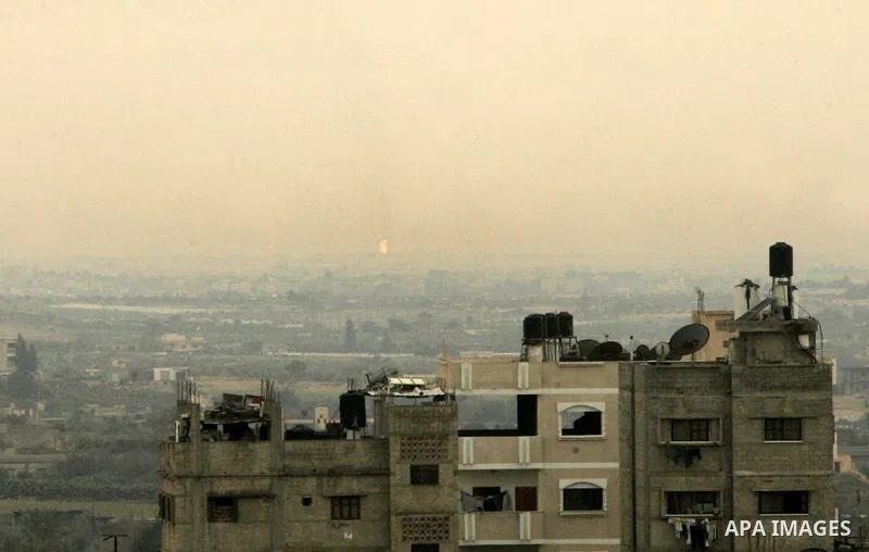 A fire is seen after an explosion went off at a gas terminal in Egypt's northern Sinai Peninsula on Saturday Feb. 5, 2011, setting off a massive fire along a gas pipeline that could be seen dozens of miles away, official...