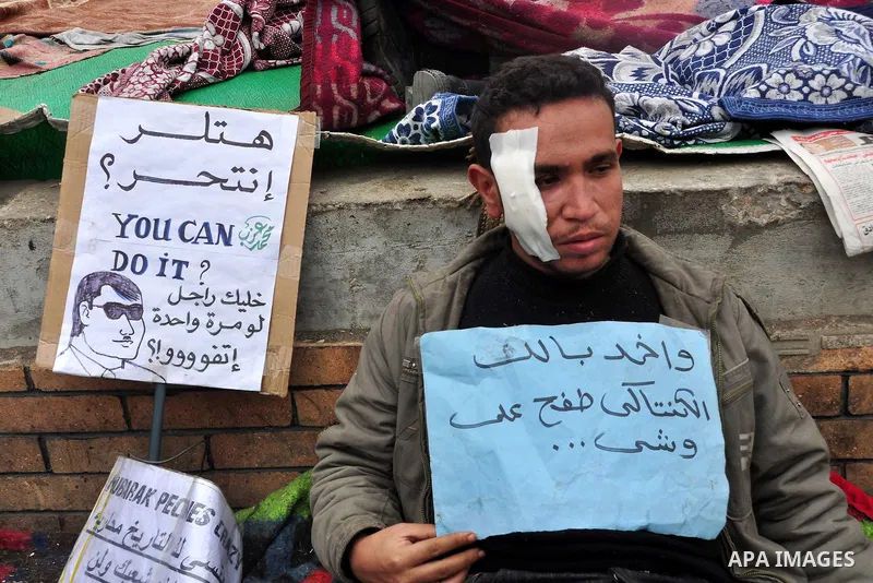Egyptian anti-Mubarak protesters take part in a protest in Cairo, Egypt, Saturday, Feb. 5, 2011. President Barack Obama said Egypt's Hosni Mubarak should do the statesmanlike thing and make a quick handoff to a more repr...