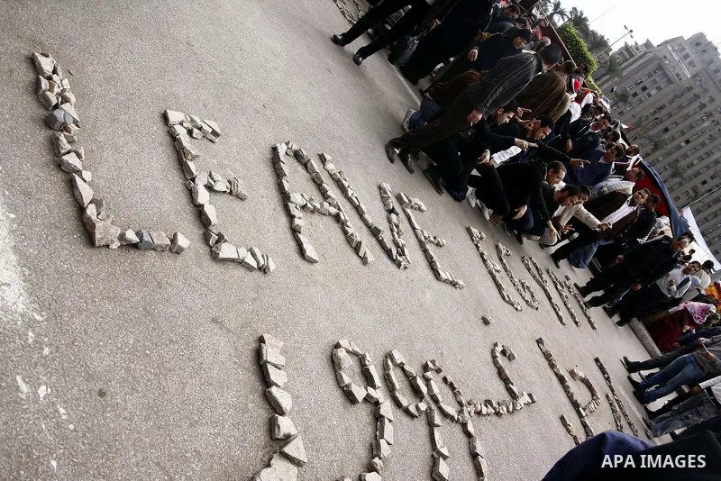 Opposition demonstrators protest at Tahrir Square in Cairo Feb. 6, 2011. Demonstrators camped out in Cairo's Tahrir Square, which has become an epicentre for protest, vowed to intensify their battle to oust Egypt's Presi...