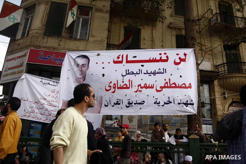 Opposition demonstrators protest at Tahrir Square in Cairo Feb. 6, 2011. Demonstrators camped out in Cairo's Tahrir Square, which has become an epicentre for protest, vowed to intensify their battle to oust Egypt's Presi...