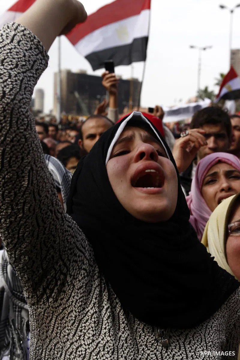 Opposition demonstrators protest at Tahrir Square in Cairo Feb. 6, 2011. Demonstrators camped out in Cairo's Tahrir Square, which has become an epicentre for protest, vowed to intensify their battle to oust Egypt's Presi...