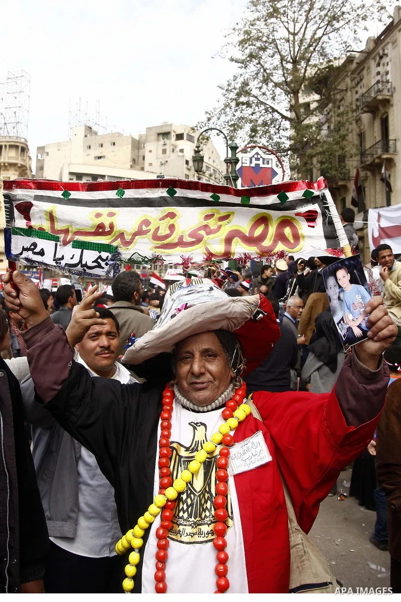 Opposition demonstrators protest at Tahrir Square in Cairo Feb. 6, 2011. Demonstrators camped out in Cairo's Tahrir Square, which has become an epicentre for protest, vowed to intensify their battle to oust Egypt's Presi...