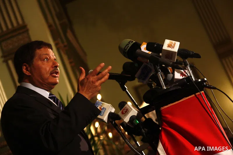 Egyptian Nobel prize awarded, Ahmed Zewail, talks during a press conference in Cairo, Egypt, Sunday, Feb. 6, 2011. Egypt's vice president met a broad representation of major opposition groups for the first time Sunday an...