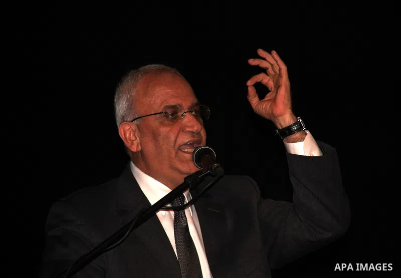 Chief Palestinian negotiator Saeb Erekat delivers speech during a press conference in Najah National University in the West Bank city of Nablus, Monday, Feb. 7, 2011. Photo by Wagdi Eshtayah