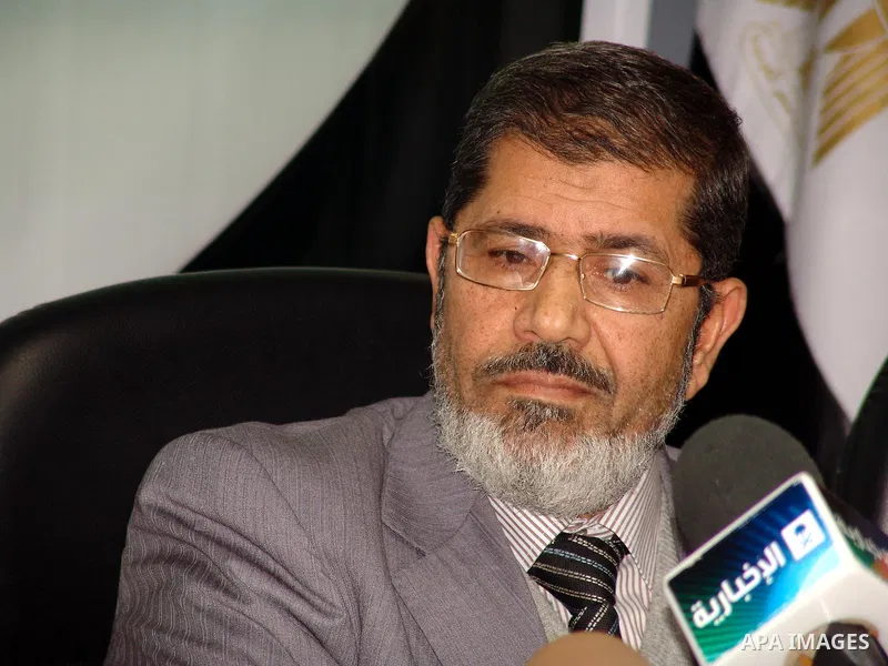 An Egyptian Muslim brotherhood senior Mohamed Morsi talks during a press conference in Cairo, Egypt, Wednesday, Feb. 9, 2011. The Muslim Brotherhood considered the Egypt's largest opposition group. Photo by Ahmed Asad