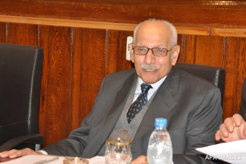 A member of the Egyptian Constitutional Commission, Ahmed Kamal Abu al-Majd participates in a meeting in Cairo, Egypt, Feb. 9,2011. Photo by Ahmed Asad