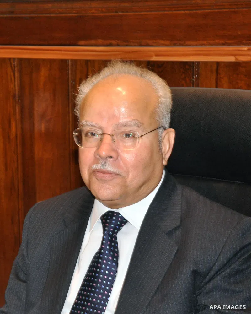 The head of the Egyptian Constitutional Commission, Seri Syam participates in a meeting in Cairo, Egypt, Feb. 9,2011. Photo by Ahmed Asad