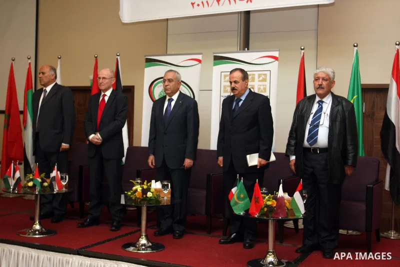 Palestinian Prime Minister Salam Fayyad attends the opening of the Arab Media Forum Sports first in Palestine in West Bank city of Ramallah on February 9, 2011. Photo by Issam Rimawi