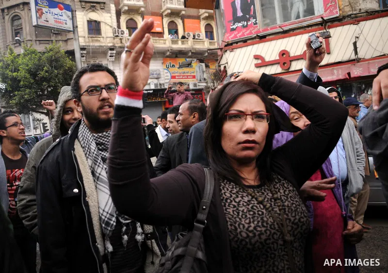 Artists take part in the anti-government demonstration in Tahrir Square in downtown Cairo, Egypt on Feb. 10,2010. Tahrir Square has witnessed an explosion of political expression and free speech since the anti-government...
