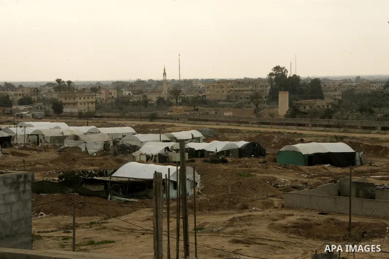 Tents cover entrances of tunnels used for smuggling along the Gaza-Egypt border, near the southern Gaza Strip town of Rafah, on February 13, 2011. Tunnels under the town of Rafah that straddles the Egypt-Gaza frontier ar...