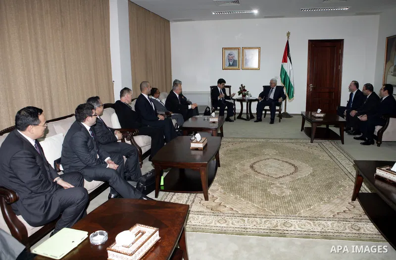 Palestinian President Mahmoud Abbas during a meeting with the delegation of Executive Directors of the World Bank in the West Bank city of Ramallah, Feb. 13, 2011. Photo by Thaer Ganaim