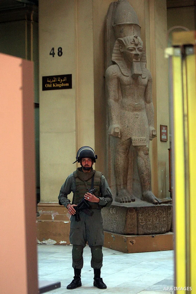 Antiquities are seen in the Egyptian Museum in Cairo, Egypt, Wednesday Feb. 16, 2011. According to Dr. Zahi Hawass, Director for the Supreme Council of Antiquities , thieves entered the museum while the mass street prote...