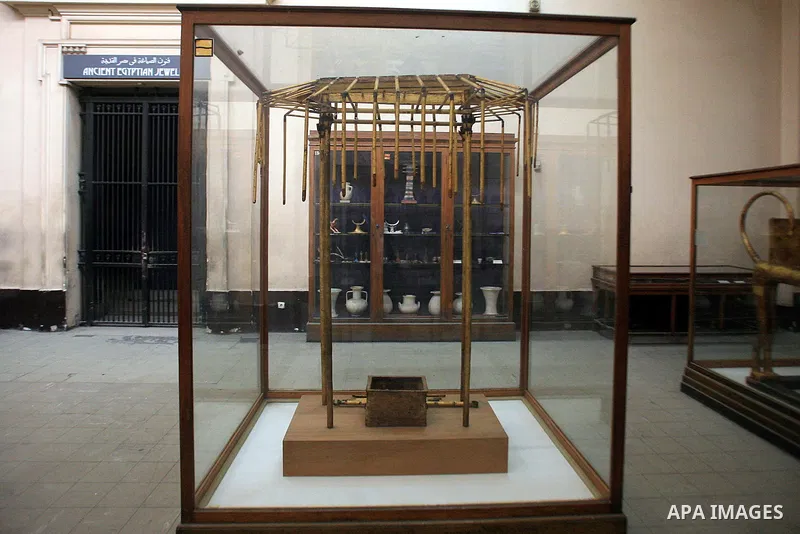 Antiquities are seen in the Egyptian Museum in Cairo, Egypt, Wednesday Feb. 16, 2011. According to Dr. Zahi Hawass, Director for the Supreme Council of Antiquities , thieves entered the museum while the mass street prote...