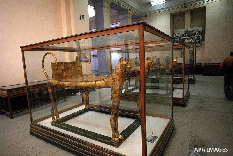 Antiquities are seen in the Egyptian Museum in Cairo, Egypt, Wednesday Feb. 16, 2011. According to Dr. Zahi Hawass, Director for the Supreme Council of Antiquities , thieves entered the museum while the mass street prote...