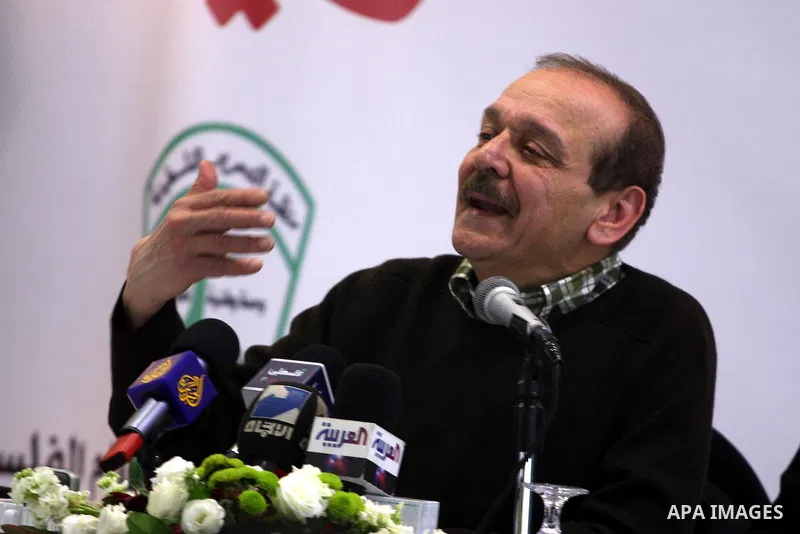 Yasser Abed Rabbo, secretary of the Executive Committee of the Palestinian Liberation Organization speaks during a meeting entitled "Towards a free media" in the West Bank city of Ramallah February 16, 2011. Photo by Iss...