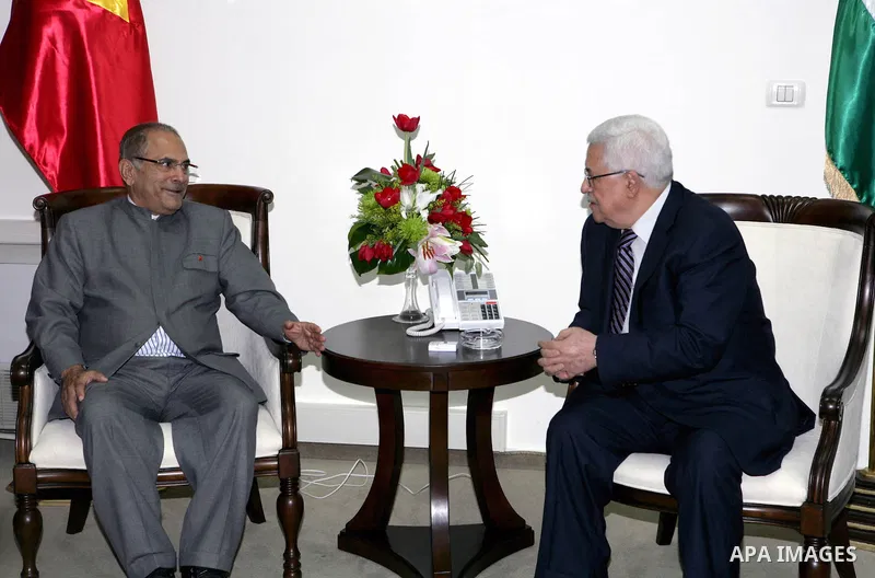 Palestinian President Mahmoud Abbas during a meeting with Jos Ramos-Horta, President of the Democratic Republic of East Timor, in the West bank city of Ramallah on Feb. 17, 2011. Photo by Thaer Ganaim
