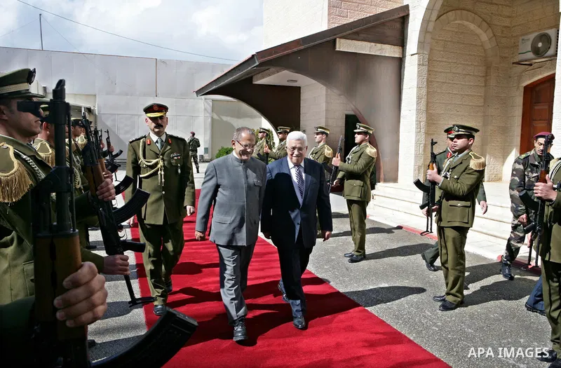 Palestinian President Mahmoud Abbas during a meeting with Jos Ramos-Horta, President of the Democratic Republic of East Timor, in the West bank city of Ramallah on Feb. 17, 2011. Photo by Thaer Ganaim