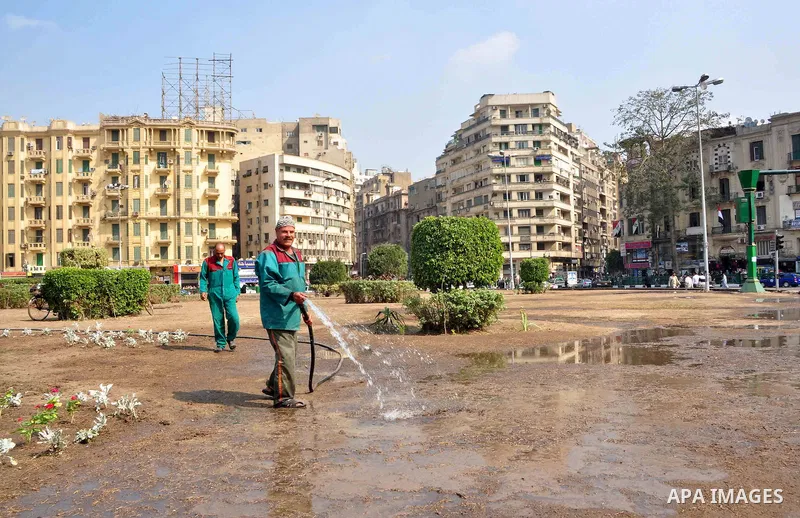 Egyptian people participate in their daily life in Cairo, Egypt on Feb. 17,2011. Mubarak's departure set off a chain reaction around the Middle East, with anti-government demonstrations reported Wednesday in Libya, Bahra...