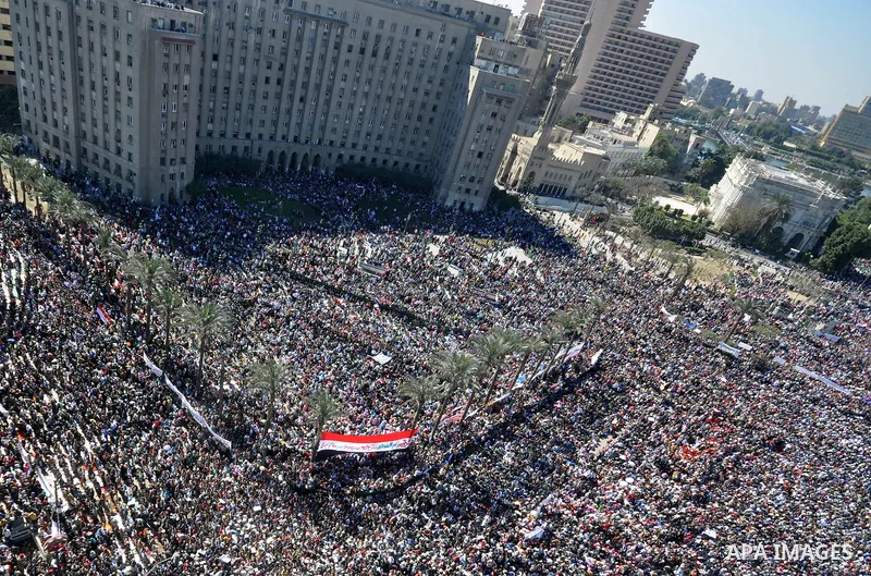 Thousands attend Friday prayers and a demonstration in Tahrir Square in Cairo, Egypt, Friday Feb. 18, 2011. Tens of thousands of flag-waving Egyptians packed into Tahrir Square for a day of prayer and celebration Friday...