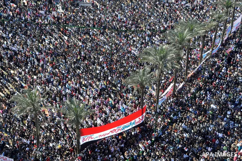 Thousands attend Friday prayers and a demonstration in Tahrir Square in Cairo, Egypt, Friday Feb. 18, 2011. Tens of thousands of flag-waving Egyptians packed into Tahrir Square for a day of prayer and celebration Friday...
