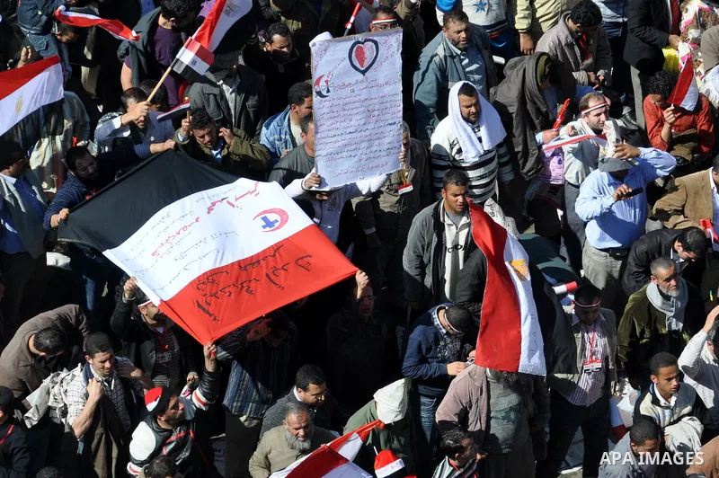 Thousands attend Friday prayers and a demonstration in Tahrir Square in Cairo, Egypt, Friday Feb. 18, 2011. Tens of thousands of flag-waving Egyptians packed into Tahrir Square for a day of prayer and celebration Friday...